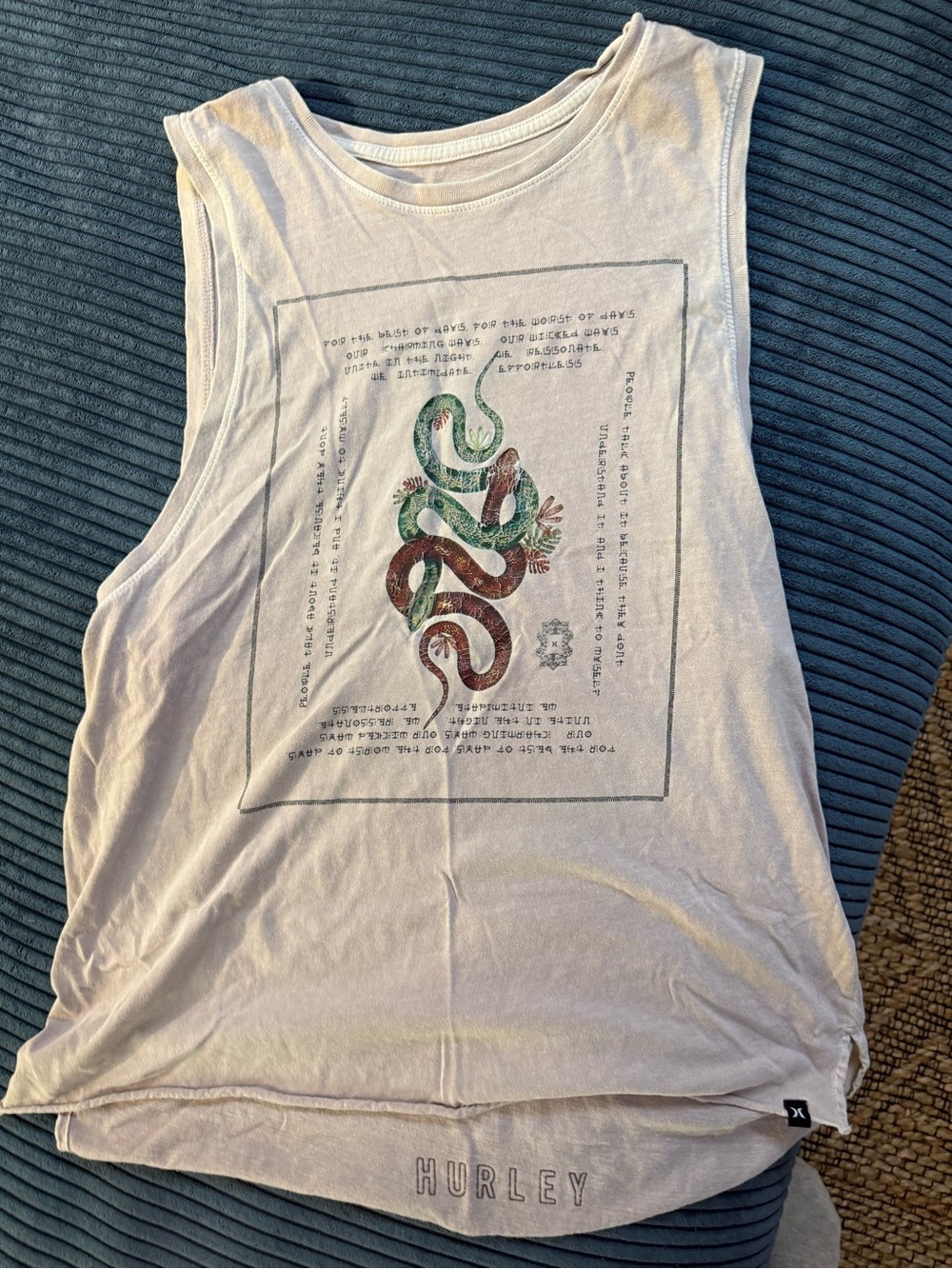 Hurley White Graphic Reptile Muscle Tank